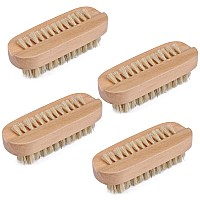 Tbestmax Cleaning Nail Fingernail Brush Wood 2 Side for Manicure Pedicure Women Kids 4 Pack