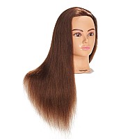 Hairingrid Mannequin Head 24-26100% Human Hair Hairdresser Cosmetology Mannequin Manikin Training Head Hair and Free Clamp Holder (R71906LB0418H)