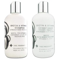 Biotin Vitamin Shampoo & Conditioner for Hair Growth Set, Thickening Anti Hair Loss Treatment, Regrowth for Dry Normal Oily & Chemically Treated Hair, Sulfate Free with Aloe Vera, Cucumber & Pro Vitamin B5 b the product 8.5ozX2