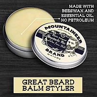 Mountaineer Brand Mustache Wax for Men | 100% Natural Beeswax and Plant Based Oils | Grooming Beard Moustache Wax Tin | Long-Lasting Extra Firm Hold | Smooth, Condition, Styling Balm | Unscented 2oz