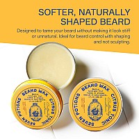 SEVEN POTIONS Beard Wax for Men - Medium Hold Styling Wax to Shape And Nourish Your Beard - All-Natural, Vegan, Cruelty Free - Citrus Tonic (1 FL OZ)
