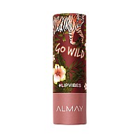 Lip Vibes Lipstick with Vitamin E Oil & Shea Butter by Almay, Matte Cream Finish, Hypoallergenic, Go Wild, 0.14 Oz