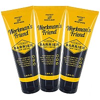 WORKMAN'S FRIEND Barrier Skin Cream - Moisturizes & Heals Dry, Cracked Hands - Protects Against Harsh Chemicals & Plant Oils - 3.38 ounces, 3 Pack