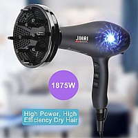 1875w Professional Tourmaline Hair Dryer,Negative Ionic Salon Hair Blow Dryer,DC Motor Light Weight Low Noise Hair Dryers with Diffuser & Concentrator
