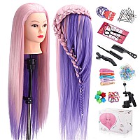 Mannequin Head with Hair, TopDirect 29 Hair Mannequin Manikin Head Hair Practice Cosmetology Hair Doll Head Styling Hairdressing Training Braiding Heads with Clamp Holder and Tools