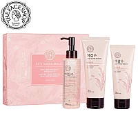 THE FACE SHOP Rice Water Bright Set - Cleanser 150ml + Light Cleansing Oil 150ml + Foam 100ml , 3 Count (Pack of 1)