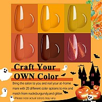 MIZHSE 18Ml Halloween Gel Polish Set, Pumpkin Autumn Fall Colors Nail Gel Kit,Orange Series Hot Yellow Red Soak Off UV LED Gel Nail Kit Winter 6 Colors (Set 8)