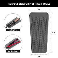 ZAXOP Resistant Silicone Mat Pouch for Flat Iron, Curling Iron,Hot Hair Tools (Grey)