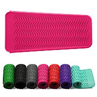ZAXOP Resistant Silicone Mat Pouch for Flat Iron, Curling Iron,Hot Hair Tools (Hotpink)