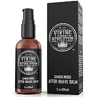 Viking Revolution Luxury After-Shave Balm for Men - Premium After-Shave Lotion - Soothes and Moisturizes Face After Shaving - Eliminates Razor Burn for A Silky Smooth Finish - Sandalwood Scent
