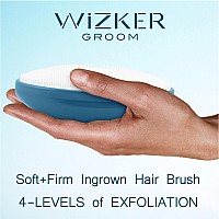 Exfoliating Body Brush, Face Scrub Exfoliator, WIZKER Ingrown Hair Treatment Prevents Razor Bumps, Shaving Irritation, Dark Spots, Soft & Firm for Sensitive Skin, Bath & Shower Waterproof