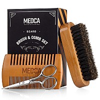 Wooden Beard and Comb Set for Men - Perfect for Beards Head Hair and Mustaches Men's Grooming Kit for Styling, Applying Beard Oils and Balms for Better Hair Care Growth and Impressive Hair Health