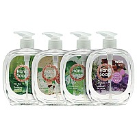 WBM Care Gift Set Hand Wash, Gentle & Smooth for Your Skin | Lemon & Green, Sandalwood & Jasmine, Lavender & Almond, Tea Tree & Rosemary | Liquid Soap - 4 in 1