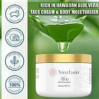 Large 8 oz Container Hawaiian Aloe Vera Face Moisturizer to use Day or Night for Sunburn Relief, Eczema, Anti Wrinkle for Men Women all Skin Types better than Aloe Vera Gel, 100% Pure Aloe Vera Juice