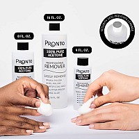 Pronto 100% Acetone Gel Nail Polish Remover - Gel Polish Remover for Nails | Acetone Nail Polish Remover & Gel Remover For Nails for Removal of Glue, Gel, Acrylic & Dip | Gel Nail Remover, 8 Fl oz