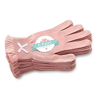 Evridwear Moisturizing Gloves for Sleeping, Cotton Gloves with Touchscreen Fingers for Dry Hands, Eczema Gloves Overnight UV Protection Gloves for Women(6 Pair S/M, Feather Weight Pink Color)