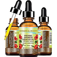 Organic HIBISCUS OIL (Hibiscus Sabdariffa) JAPANESE 100 Pure Natural VIRGIN UNREFINED COLD PRESSED Anti Aging, Vitamin E oil for FACE, SKIN, HAIR GROWTH 0.5 Fl.oz.- 15 ml by Botanical Beauty