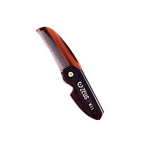 ZEUS Folding Mustache Comb, Handmade Saw-Cut Best Moustache Pocket Comb - (Traditional) - K11