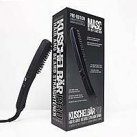 KUSCHELBR - Pro Beard Straightener For Men - Heated Brush Combs and Smooths Beards - 3 Heat Settings and XL Long Cord - For All Hair Types - By Parlor, previously MASC by Jeff Chastain