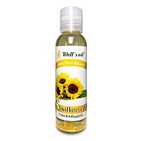 Well's 100% Pure Hair & Skin Sunflower Oil | Natural Carrier Oil | For Hair, Eyelashes & Brows Growth | Moisturise, Strengthen Hair, Skin & Nails | Cold Pressed, 4 fl oz
