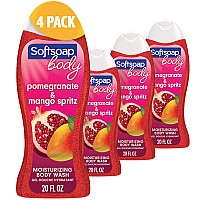 Softsoap Body Wash, Pomegranate & Mango Spritz Body Wash, 20 Ounce, 4 Pack