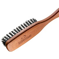 ZilberHaar Long Hair & Beard Brush - Soft 2nd Cut Boar Bristles - Perfect Skin Care for Men - Works with all Beard Balms and Beard Oils - Exfoliates Skin, Helps Softening and Conditioning Itchy Beards