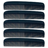 G.B.S (5 Pack) Pocket Comb Black Unbreakable Round Teeth Course Fine Pocket Beard & Mustache Combs for Men's Hair | Sideburns Travel-Friendly Symmetry, Friendly Birthday Gifts