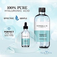 Hyaluronic Acid Serum 8 fl oz And 2 fl oz, Made From Pure Hyaluronic Acid, Anti Aging, Anti Wrinkle, Ultra-Hydrating Moisturizer That Reduces Dry Skin Manufactured In USA