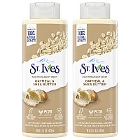 St. Ives Body Wash - Soothing Moisturizing Cleanser with Oatmeal & Shea Butter, Natural Body Wash for Sensitive Skin Made with Plant-Based Cleansers and 100% Natural Extracts, 16 Oz Ea (Pack of 2)