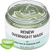 Doppeltree Renew Overnight Facial Mask with Aloe Vera Gel & Hyaluronic Acid for All Skin Types, Anti Aging Hydrating Face Mask for Sunburn Relief, Skin Care & Repair - Formulated in San Francisco