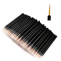 Zarivy 100PCS Disposable Eyeliner Makeup Brushes With Covers On the Hair, Makeup Eye Liner Tools Wands Applicator(Size: 9cm, Thick: 0.2cm, Color: Black)