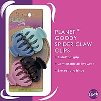 Planet Goody Spider Claw Hair Clip, 4-Count - Assorted Bright Colors - Medium to Long Hair - Long-lasting & Will Not Slip - Pain-Free Hair Accessories for Women, Men, Boys & Girls - All Hair Types