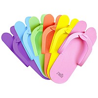 ZMOI Disposable Pedicure Slippers - 36 Pairs Anti-Slip - EVA Foam One Size Fits All Flip Flops for Pedicure - Comfortable and Safe - 6 Fun Colors - Ideal for Spa, Nail Salon