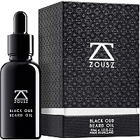 ZOUSZ Beard Oil - Black Oud Wood Scented Grooming Formula with Natural Avocado, Argan, Macadamia Oils - Non-Greasy Facial Hair Softener & Moisturiser for Styling - Vegan-Friendly for Men - 1 Fl Oz