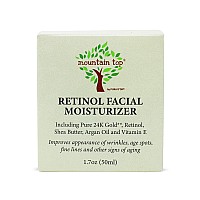 MOUNTAIN TOP Retinol Facial Moisturizer (1.7oz / 50ml) - For Wrinkles, Age Spots, Fine Lines, and Other Signs of Aging - Made with 24k Gold, Aloe Vera, Green Tea, Argan Oil, Shea Butter, Vitamin E