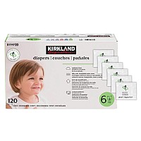 Kirkland Signature Diapers Size 6 (35 Lbs ) 120 Count W Exclusive Health And Outdoors Wipes