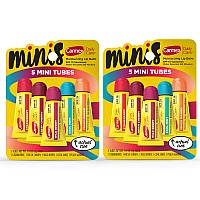 Carmex Daily Care Minis Moisturizing Lip Balm Tubes with SPF 15, Strawberry, Cool Mint, Wild Berry, Peach Mango and Fresh Cherry Lip Balm Pack - 0.18 OZ Each, 5 Count (Pack of 2)