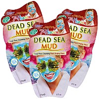 7th Heaven Dead Sea Mud Mask, Deep Pore Cleansing Mask with Dead Sea Mud, Detoxifying Mask with Dead Sea Salt and Lavender. 3-Pack of 0.7 Fl Oz, 3 Sachets
