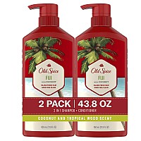 Old Spice Fiji 2-in-1 Shampoo and Conditioner for Men, 44 Fl Oz Each, Twin Pack
