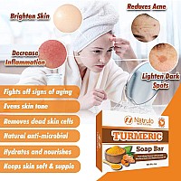 Natural Turmeric Soap Bar for Face & Body - Turmeric Skin Soap Wash for Dark Spots, Intimate Areas, Underarms - Turmeric Face Soap Reduces Acne, Fades Scars & Cleanses Skin - 4oz Turmeric Bar Soap for All Skin Types Made in USA (4 Ounce (Pack of 1))