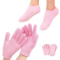 Moisturizing Glove and Sock, Gel Spa Moisturizing Therapy Sock & Glove, Soften Repairing Dry Cracked, Hands Feet Skin Care, Effective in Repair Dry and Chapped Hands and Feet Skin Care(Pink)