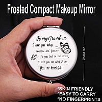 onederful Grandma Gifts Travel Compact Pocket Mirror for Grandma,Birthday Thanksgiving Ideas for Grandma from Granddaughter Grandson-Grandma You are Beautiful (Silver)