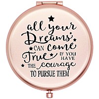 onederful Friends Girls Gift,Inspirational Quotes Saying Travel Compact Pocket Mirror Birthday Christmas Graduate Gifts Ideas for Friends Girl Sister,Present for Her-All Your Dreams