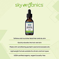 Sky Organics Men's Organic Softening Beard Oil for Face, USDA Certified Organic to Nourish, Condition & Soften, 2 fl. Oz