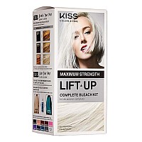 KISS Lift Up Complete Hair Bleach Kit with Revitalizing Plex Serum to Protect from Damage, Maximum Strength to Lighten Dark or Resistant Hair, Complete DIY 6-Pc Kit