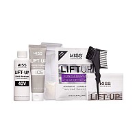 KISS Lift Up Complete Hair Bleach & Icy Silver Toner Kit, Gentle Conditioning Formula that Reduces Brassiness, Complete 6-Pc DIY Bleach Kit, ICE