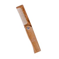 ZEUS Sandalwood Folding Beard Comb, Wooden Mustache & Beard Foldable Comb, Travel Pocket Size Comb - F31