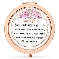 onederful Mother of The Bride Gifts from Groom,Rose Gold Compact Makeup Mirror Wedding Keepsake Ideas for Mother of The Bride,Present for Mother of The Bride(Thank You)