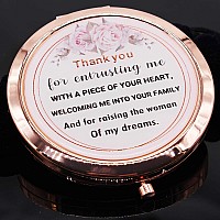 onederful Mother of The Bride Gifts from Groom,Rose Gold Compact Makeup Mirror Wedding Keepsake Ideas for Mother of The Bride,Present for Mother of The Bride(Thank You)