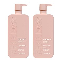 MONDAY HAIRCARE Smooth Shampoo + Conditioner Bathroom Set (2 Pack) 30oz Each for Frizzy, Coarse, and Curly Hair, Made from Coconut Oil, Shea Butter, & Vitamin E, 100% Recyclable Bottles